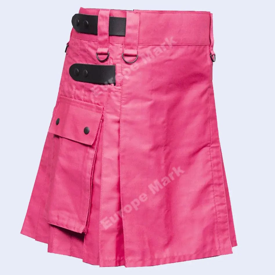 Fashion utility kilt for women with leather straps 2