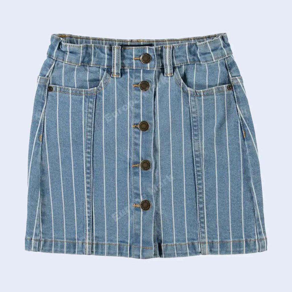 Bera Vertical Stripes Denim Skirt 1