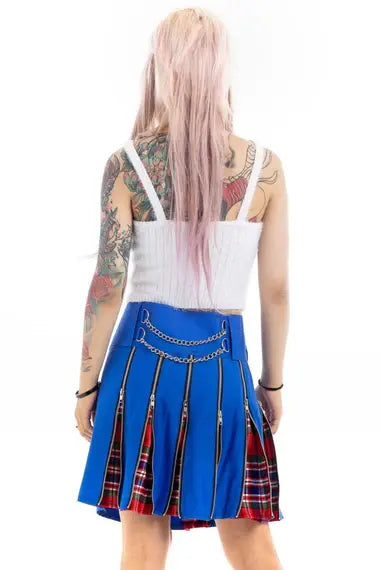 Modern hybrid kilt tartan pleated